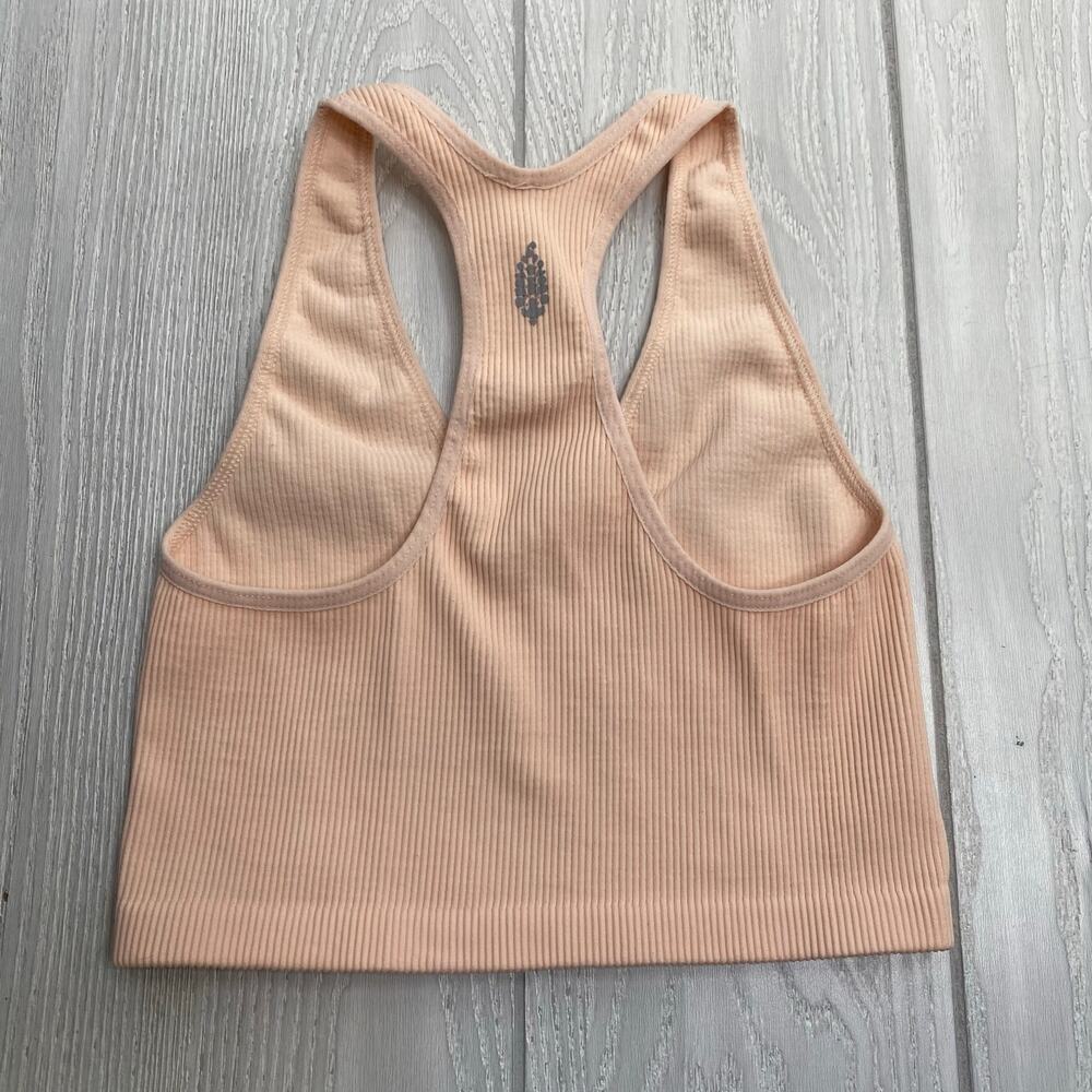 Free People Movement Nude Tan Free Throw Ribbed Crop Tank Top Size Small - Picture 3 of 10